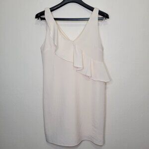 NWT Everly Ivory Ruffle Shift Dress, Size M